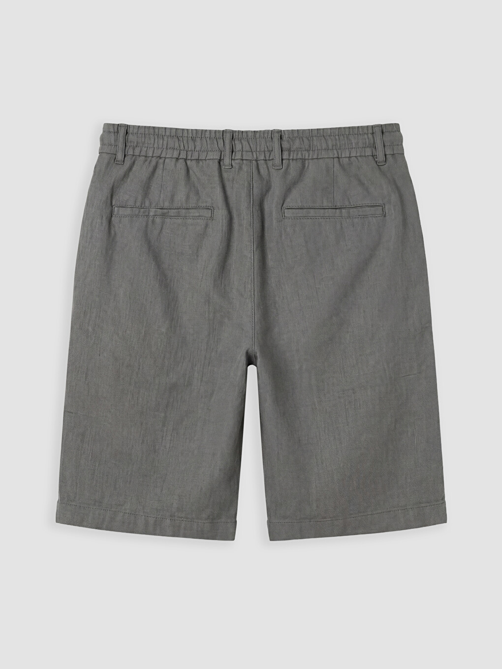 Yeşil Regular Fit Keten Görünümlü Erkek Şort-1