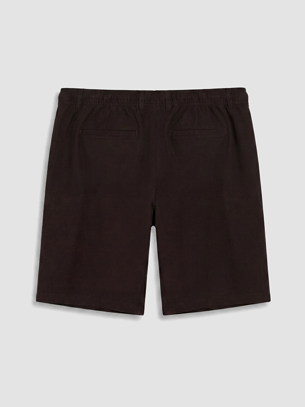 Kahverengi Regular Fit Keten Görünümlü Erkek Şort-2