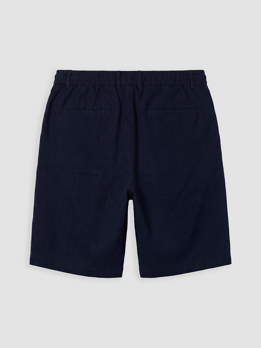 Lacivert Regular Fit Keten Görünümlü Erkek Şort-1