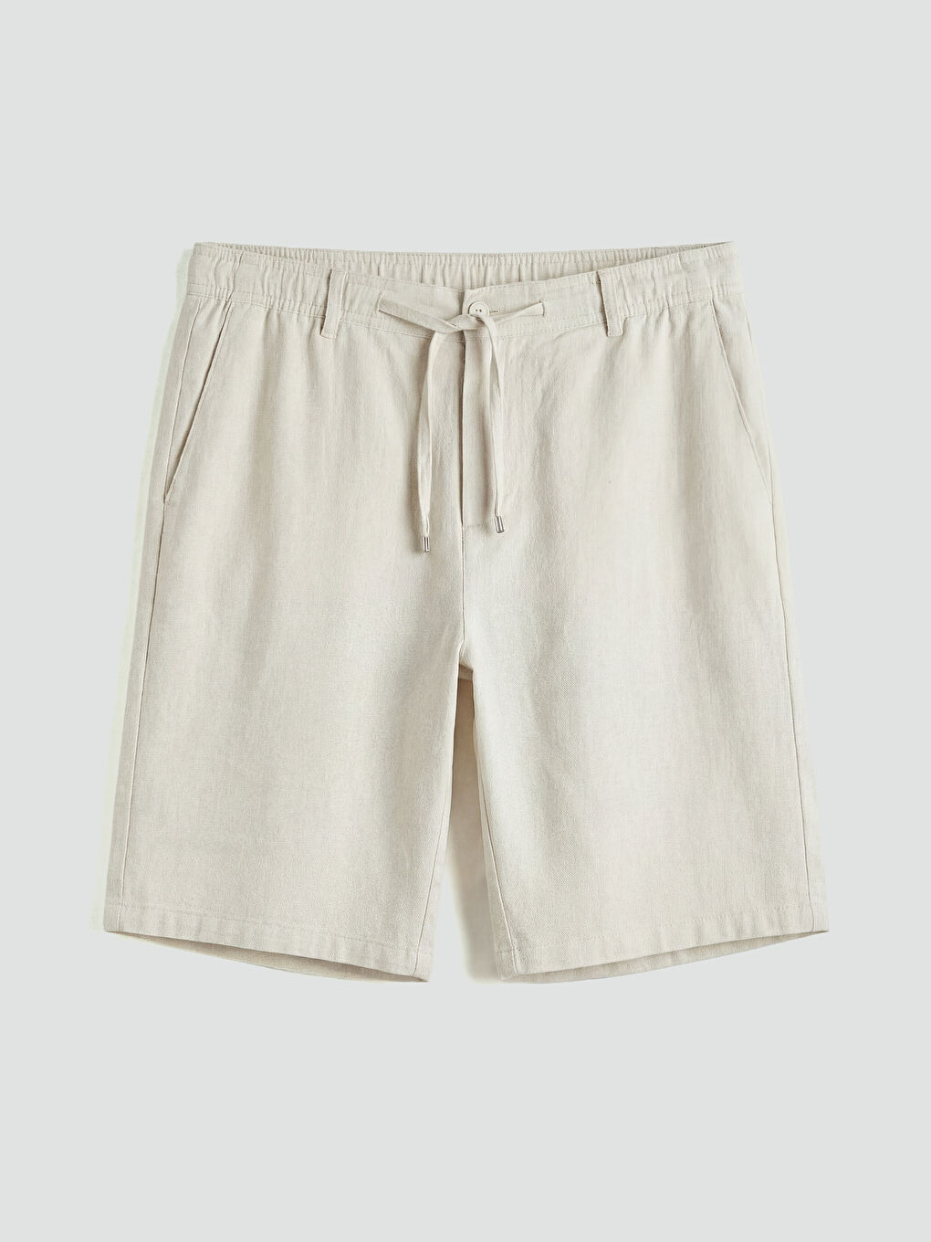 Мъжки шорти Regular Fit с ленена визия-3