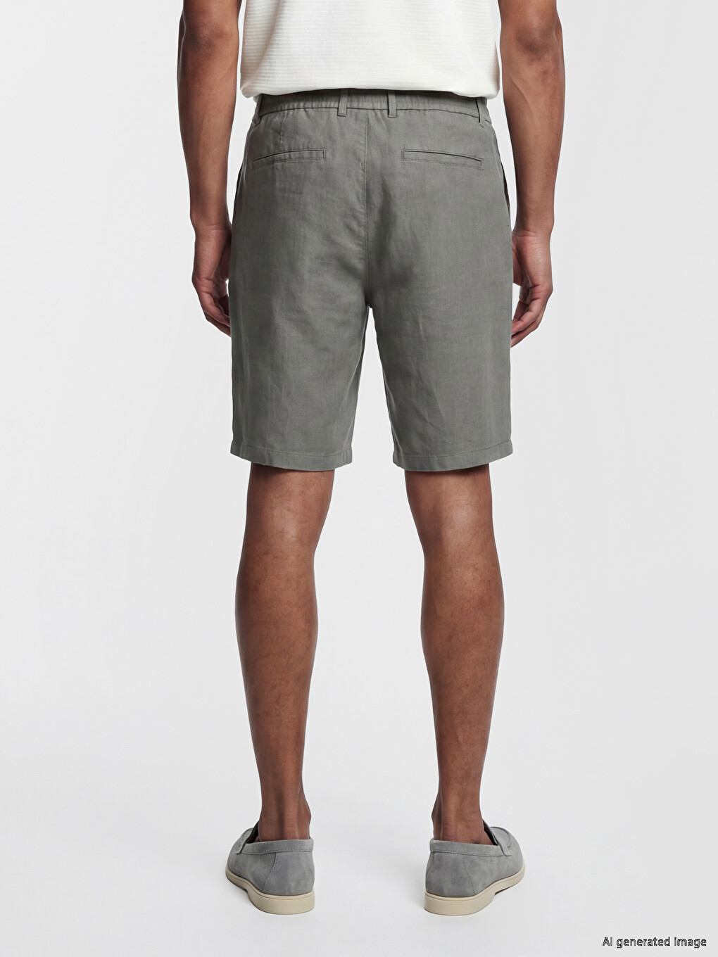 Regular Fit Linen-look Men's Shorts-4