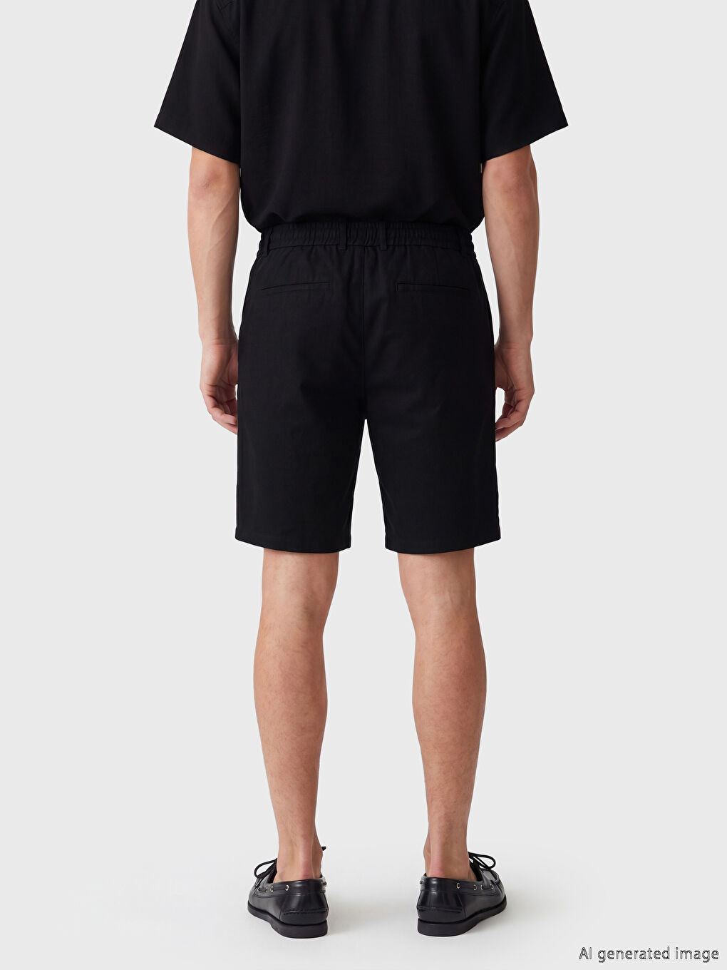 Standard Fit Linen Look Men's Shorts-3