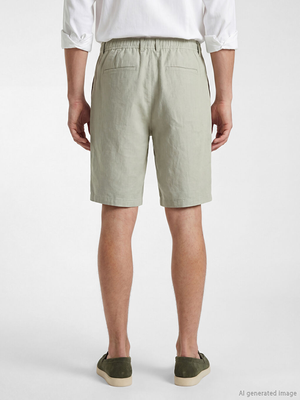 Мъжки шорти Regular Fit с ленена визия-3