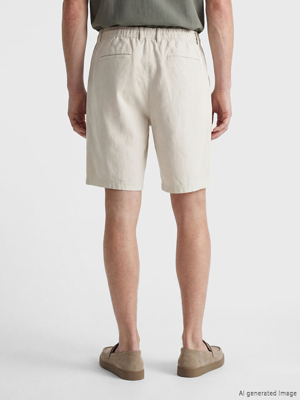 Мъжки шорти Regular Fit с ленена визия-2