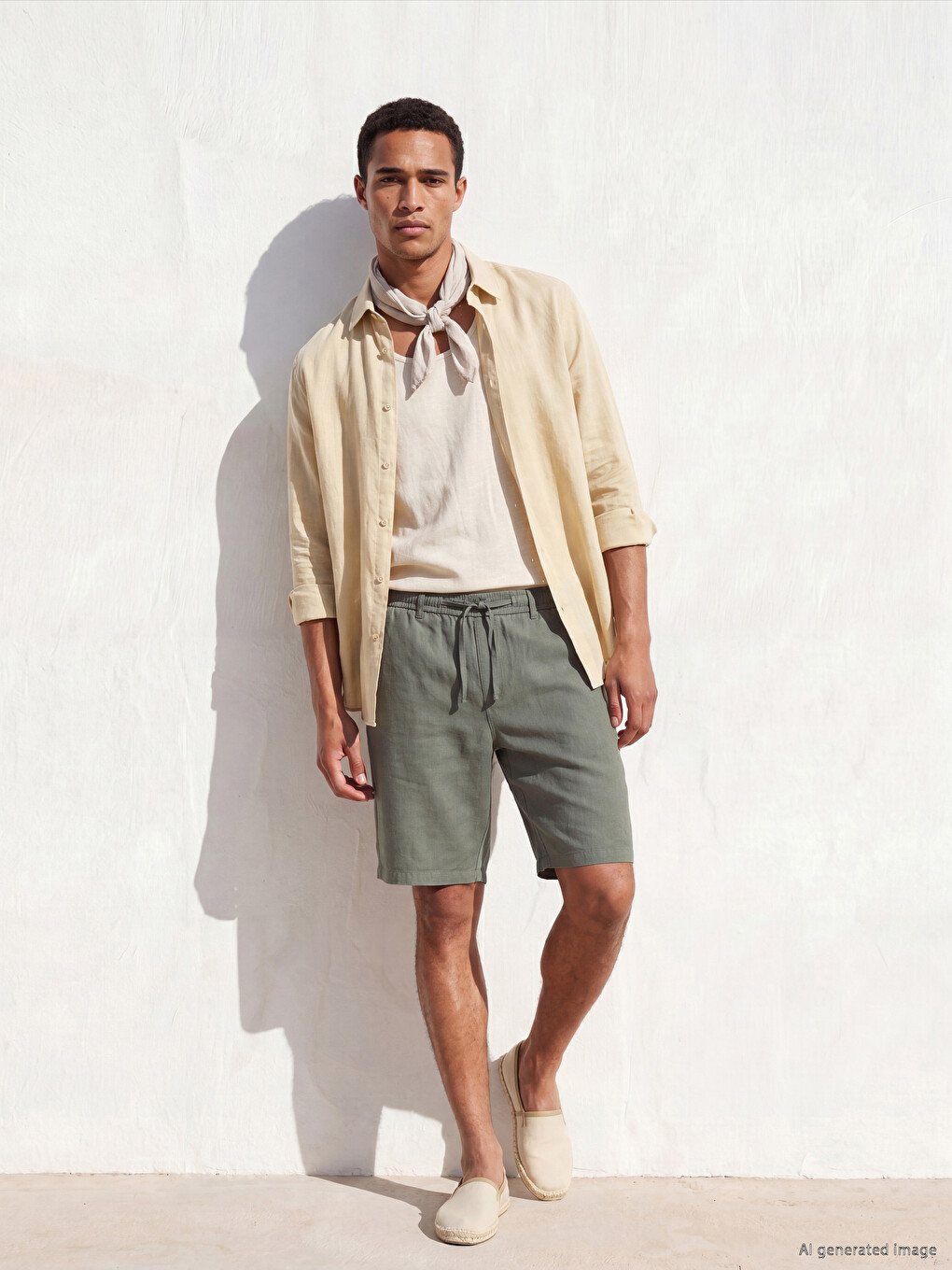 Regular Fit Linen-look Men's Shorts