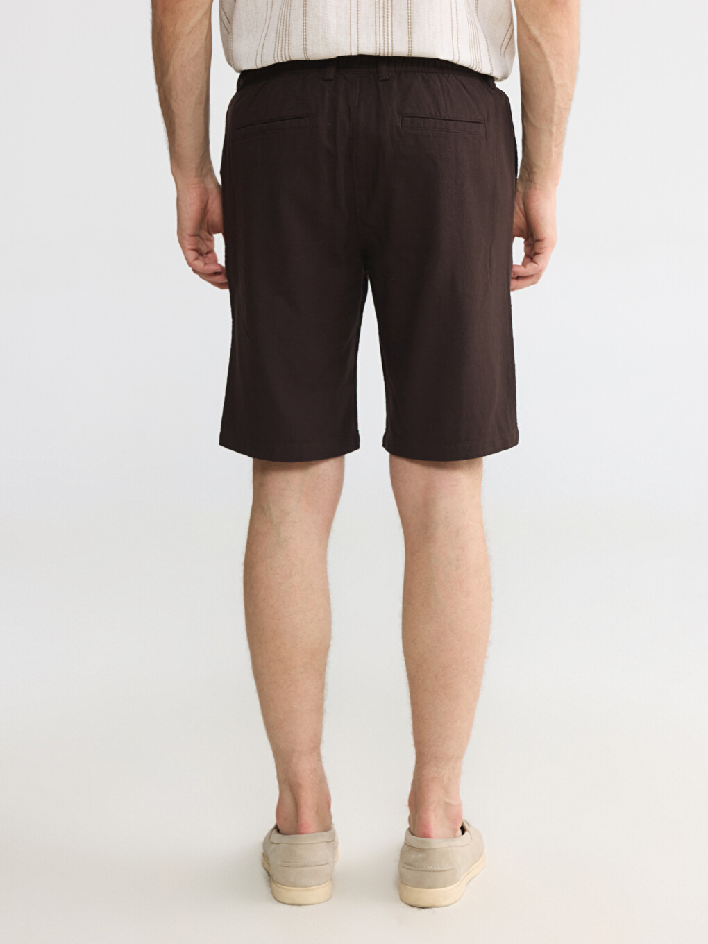 Regular Fit Linen-Look Men's Shorts-6