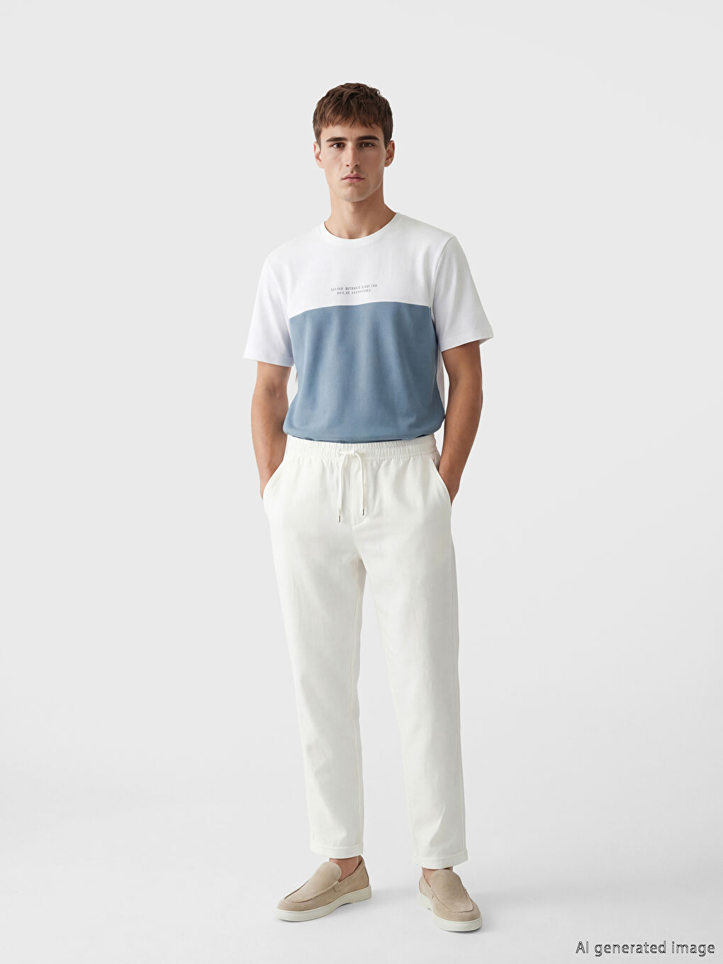 Regular Fit Dobby Fabric Men's Trousers