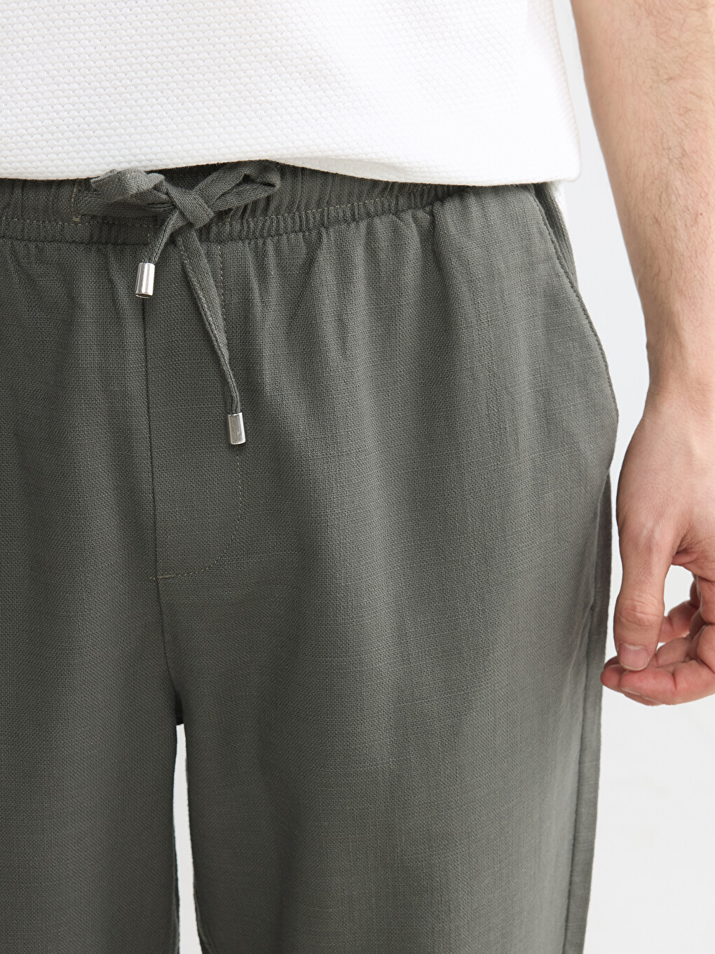 Standard Fit Dobby Men's Trousers-2