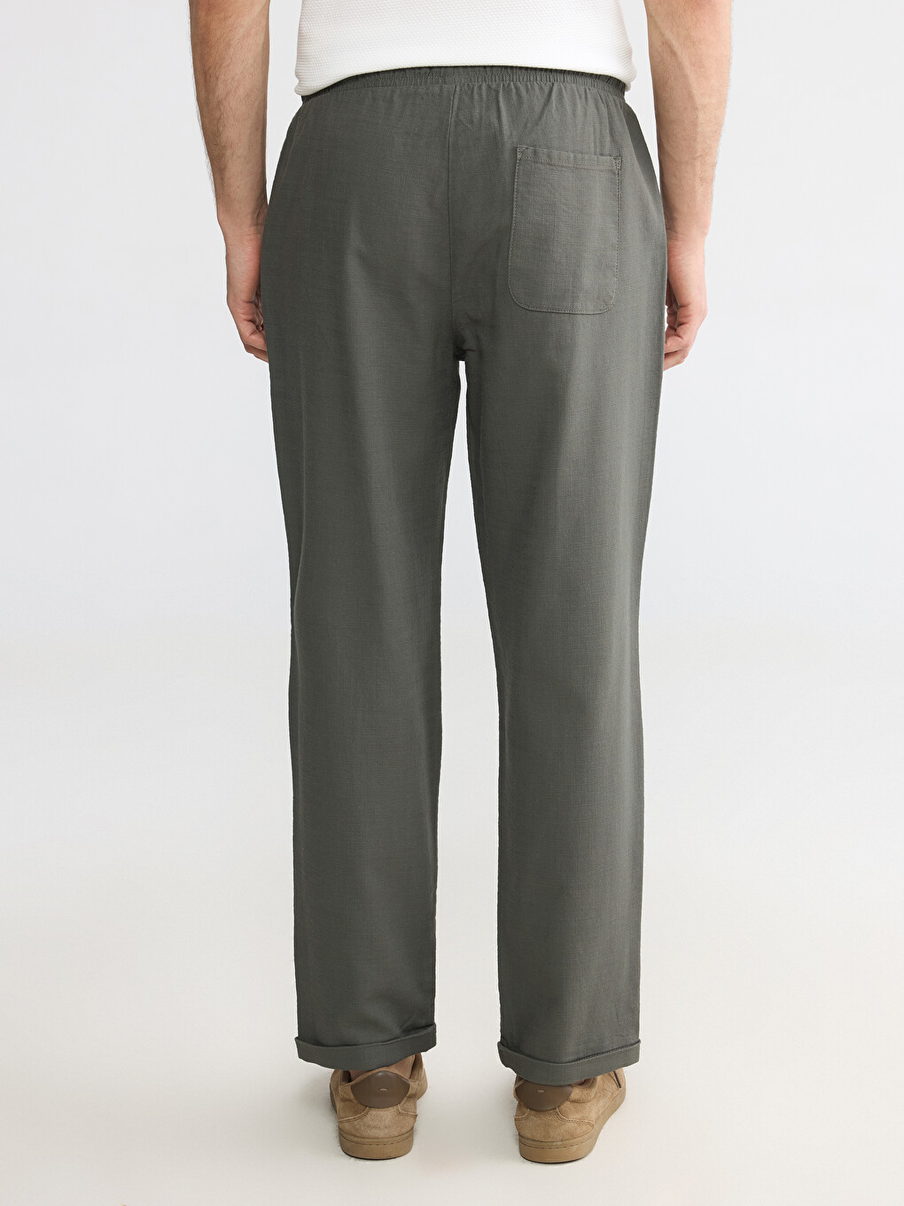Standard Fit Dobby Men's Trousers-3