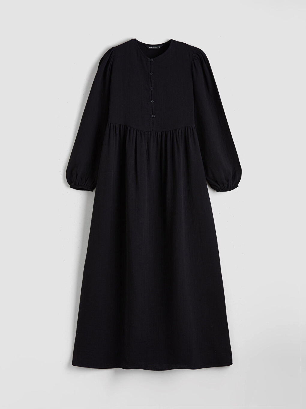 فستان ماكسي من الشاش بأكمام بالون-5