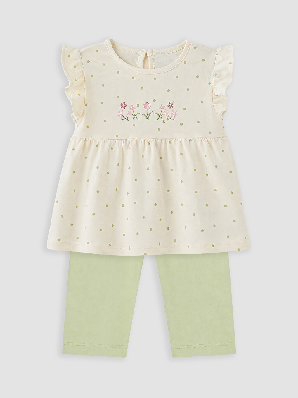 Set pentru fetițe bebeluș cu broderie florală
