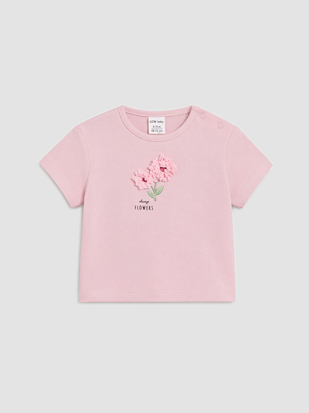 Pembe Çiçekli Kız Bebek Şortlu Takım-1