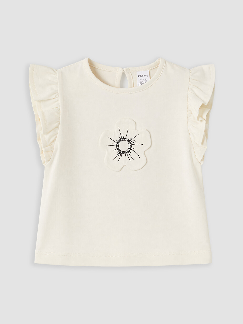 Flower Embroidered Baby Girls' T-shirt And Shorts Set-1
