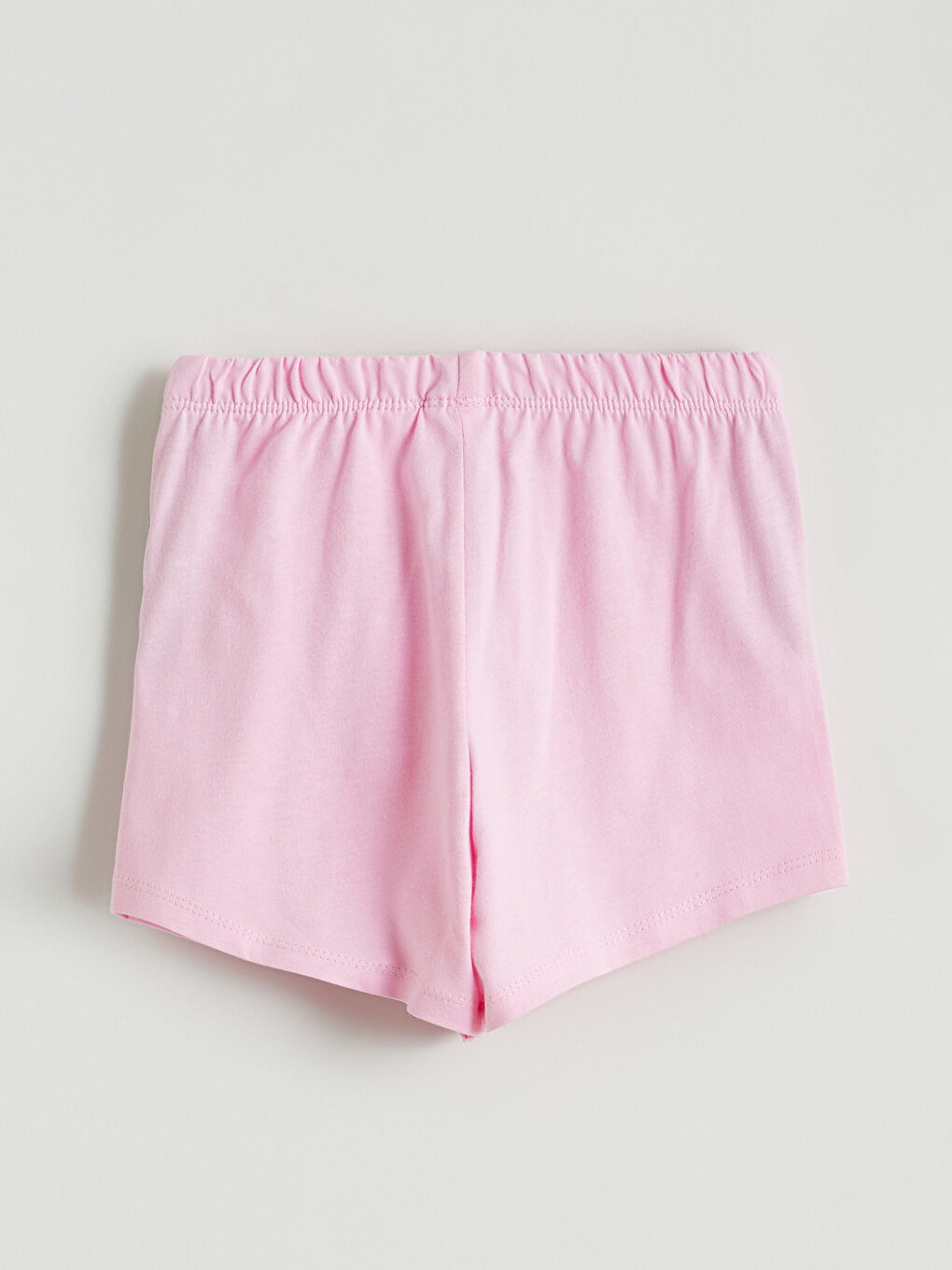 Pembe Beli Lastikli Kız Çocuk Şort-1