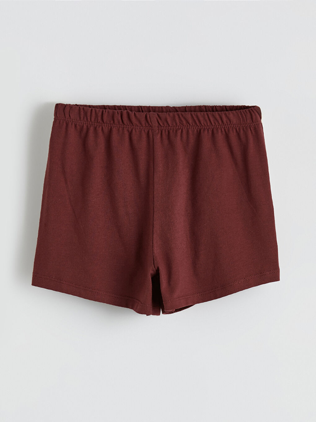 Bordo Beli Lastikli Kız Çocuk Şort