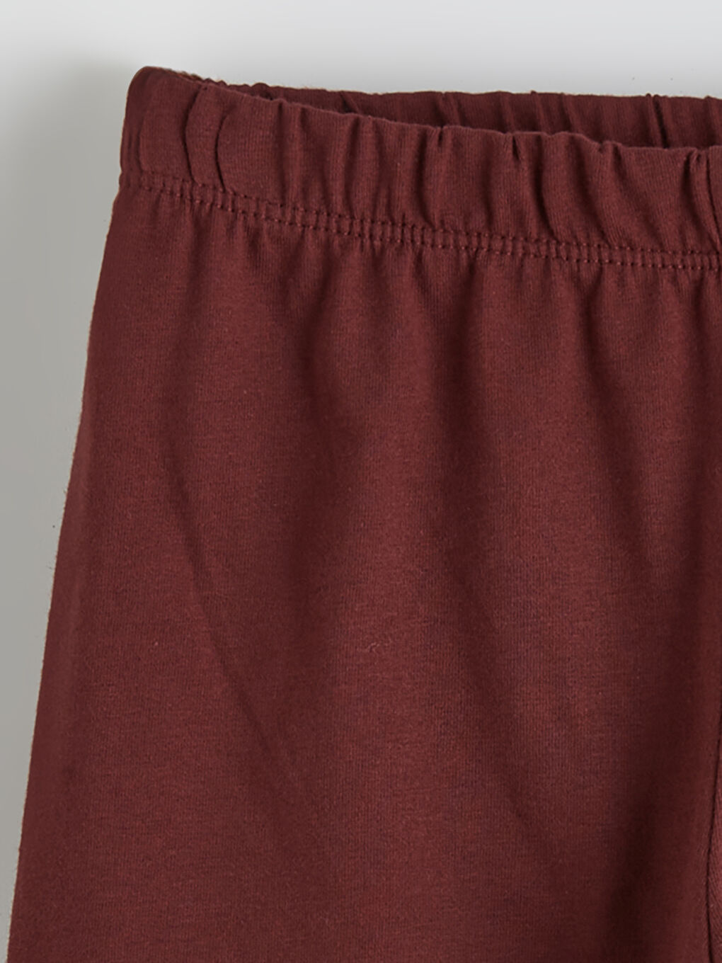 Bordo Beli Lastikli Kız Çocuk Şort-1