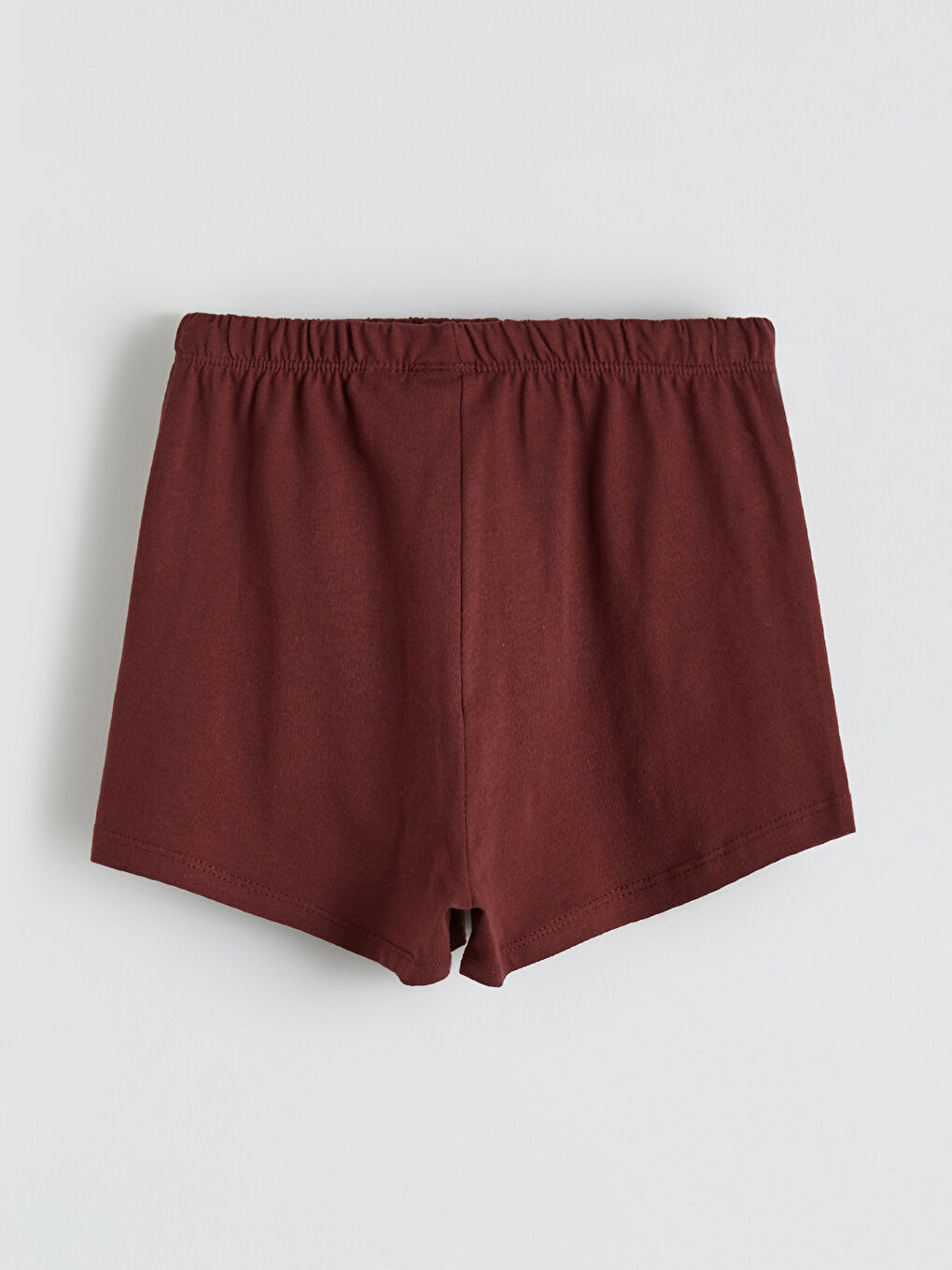 Bordo Beli Lastikli Kız Çocuk Şort-2