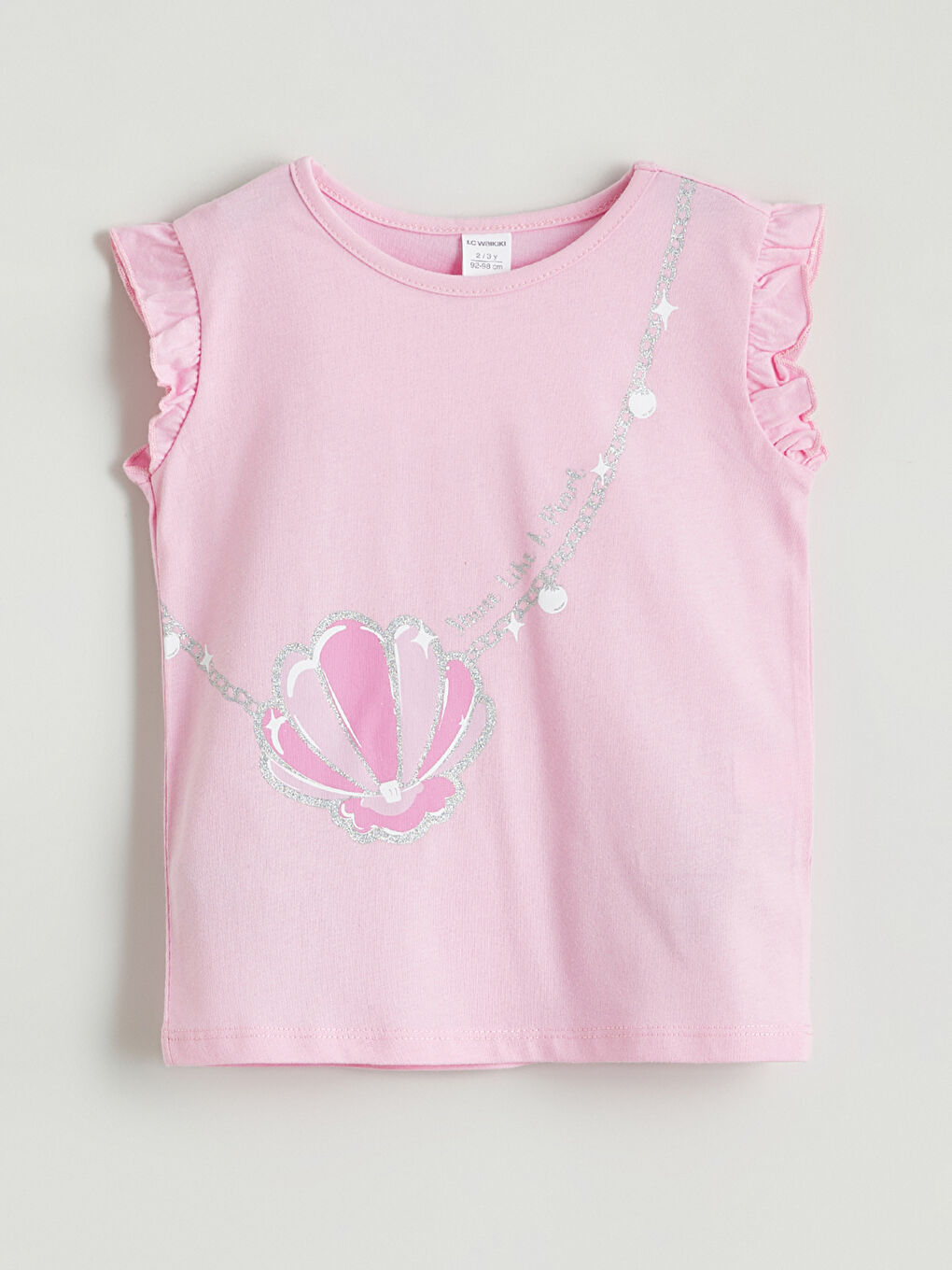 Pembe Bisiklet Yaka Kız Çocuk Tişört