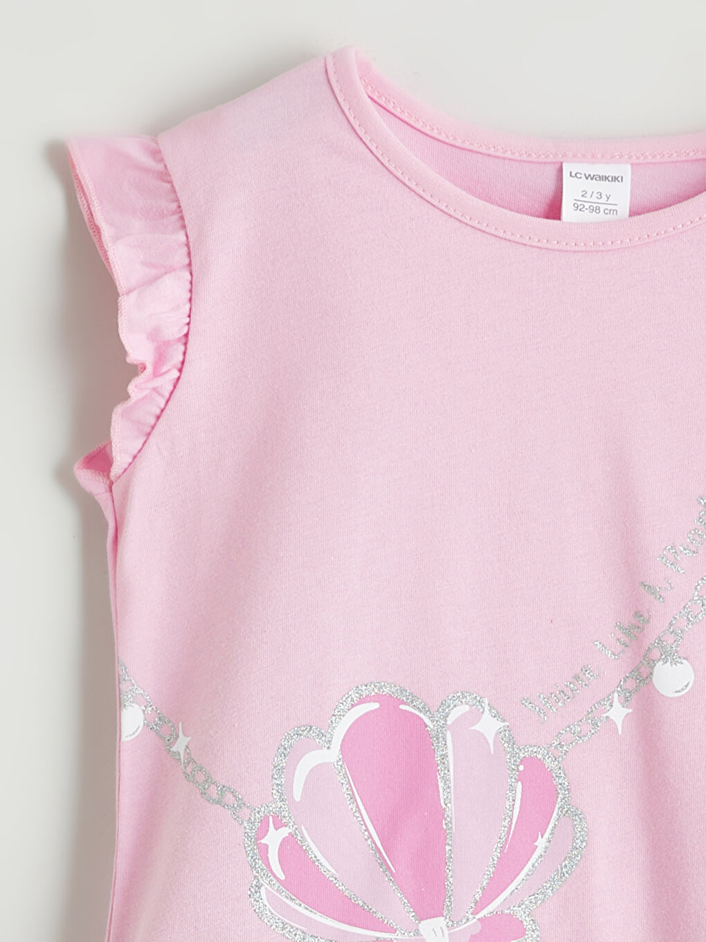 Pembe Bisiklet Yaka Baskılı Kız Çocuk Tişört ve Şort-2