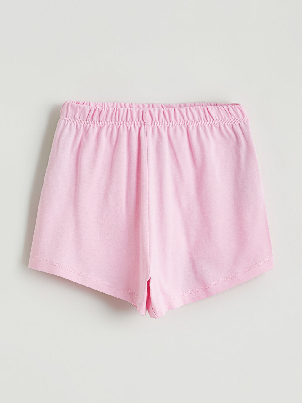 Pembe Bisiklet Yaka Baskılı Kız Çocuk Tişört ve Şort-4