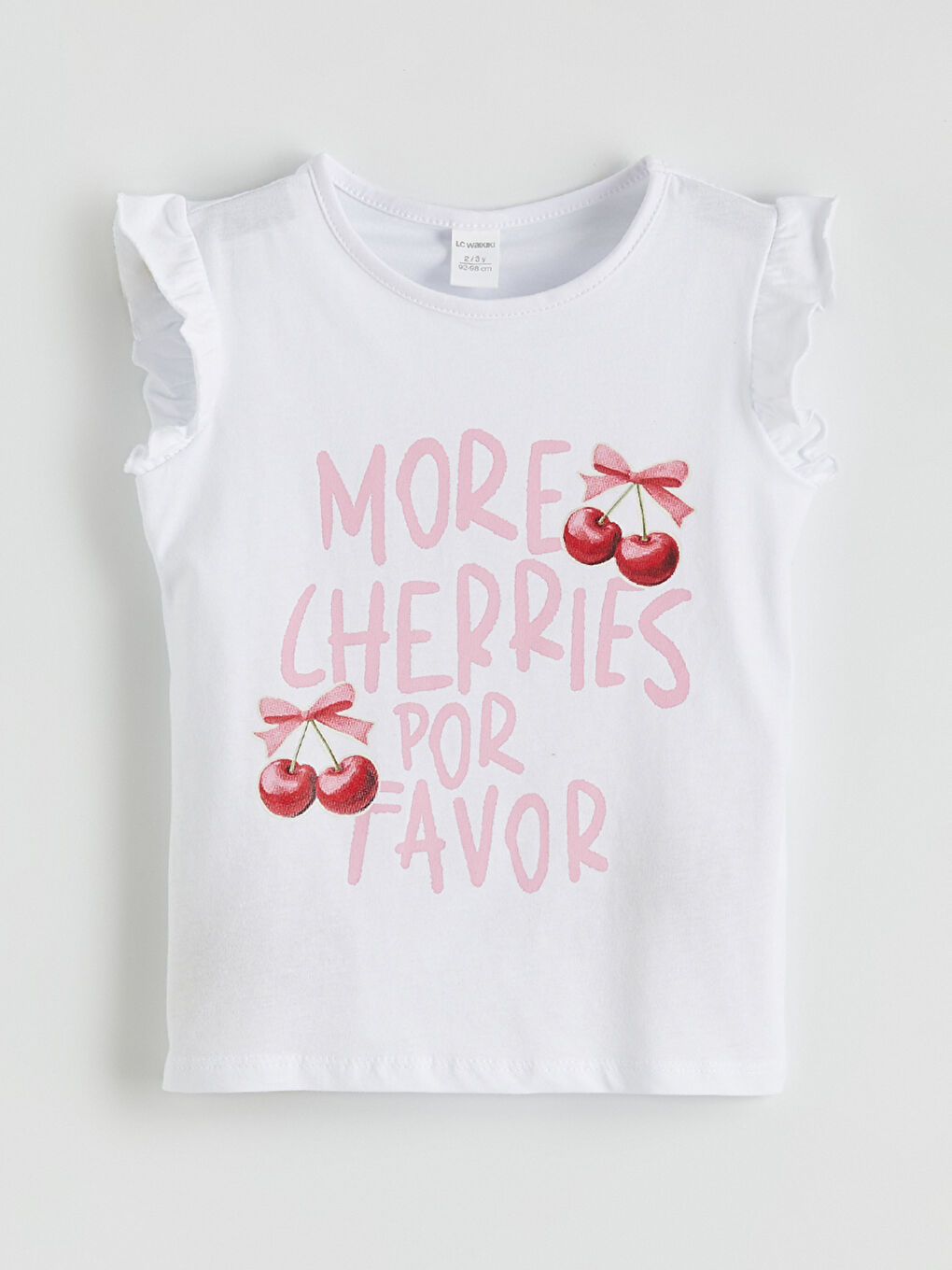 Beyaz Bisiklet Yaka Baskılı Kız Çocuk Tişört ve Şort-1