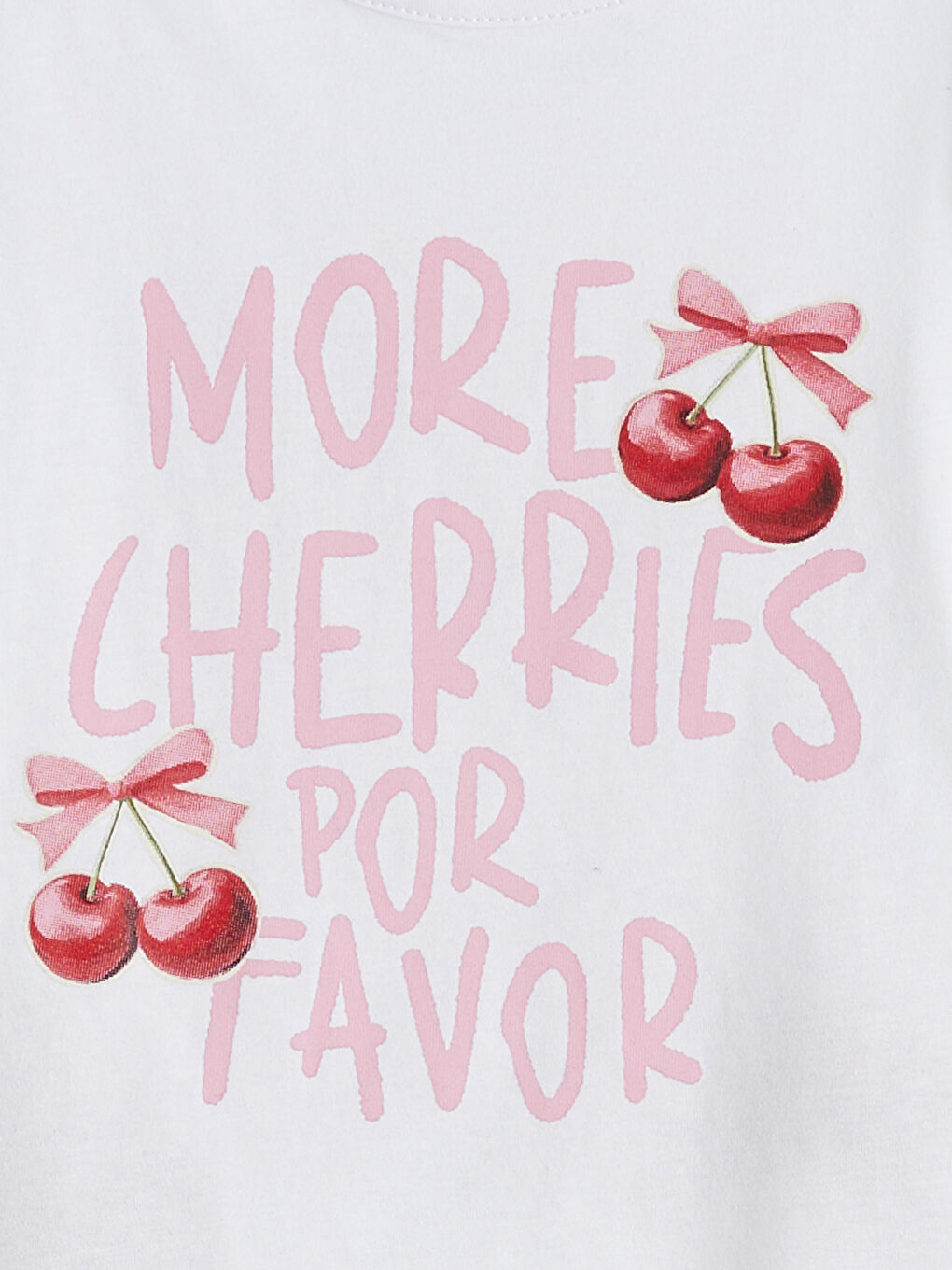 Beyaz Bisiklet Yaka Baskılı Kız Çocuk Tişört ve Şort-2