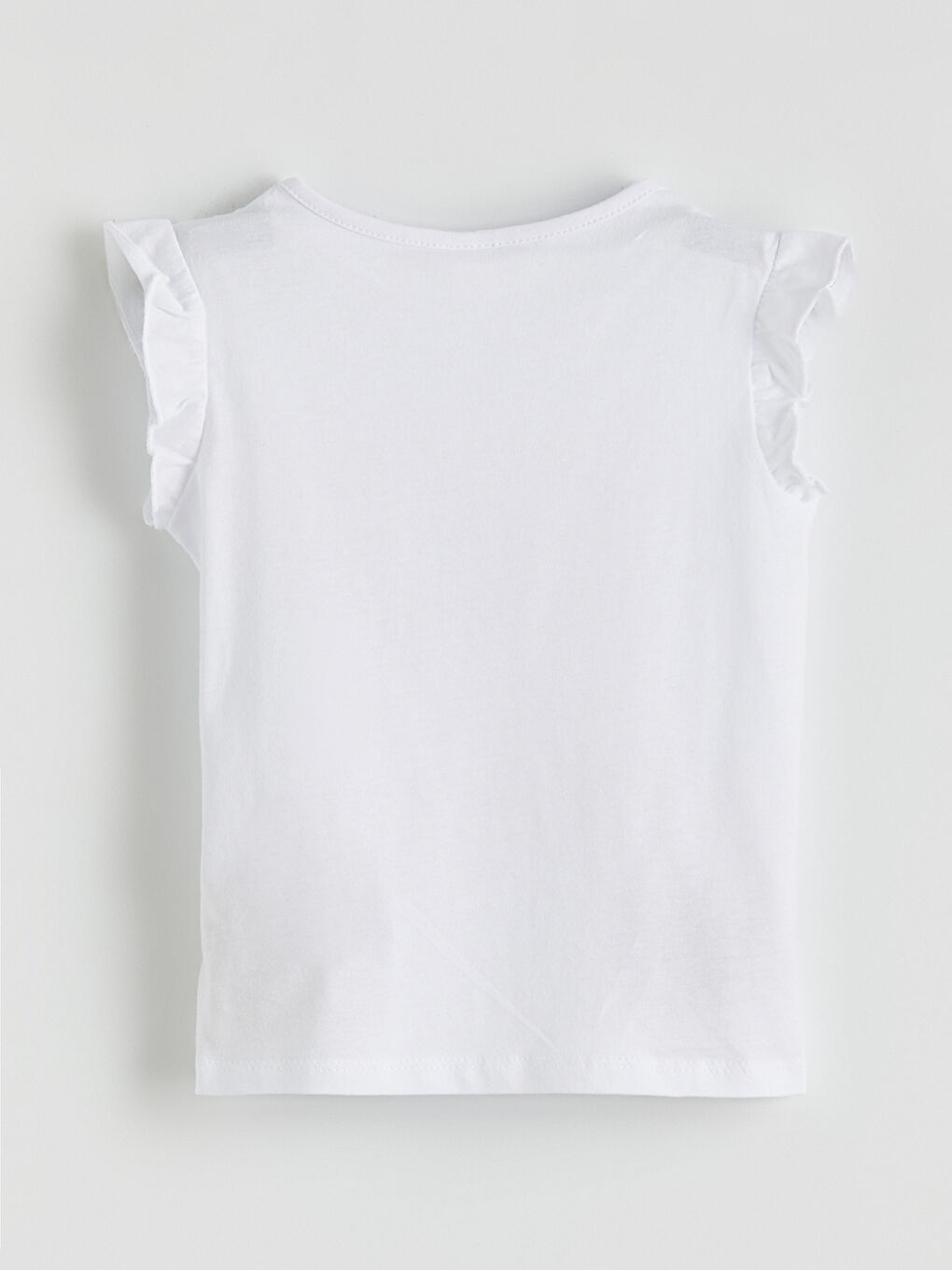 Beyaz Bisiklet Yaka Baskılı Kız Çocuk Tişört ve Şort-3