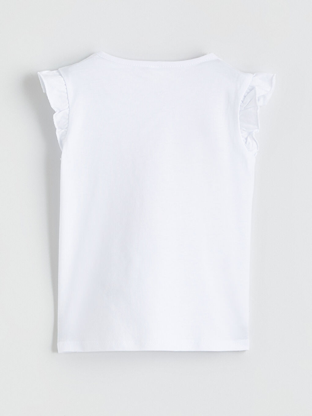 Beyaz Bisiklet Yaka Baskılı Kız Çocuk Tişört ve Şort-3