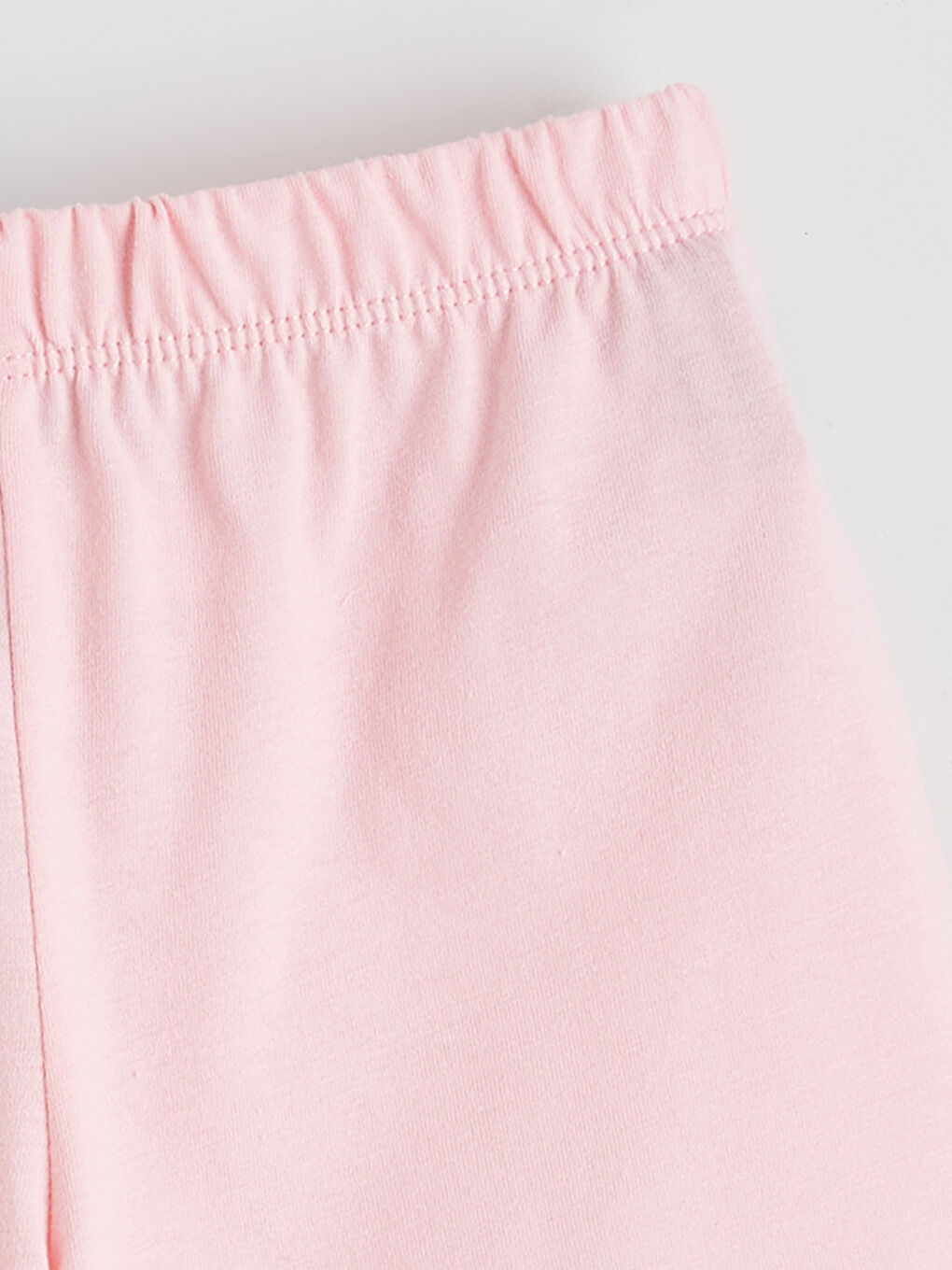 Beyaz Bisiklet Yaka Baskılı Kız Çocuk Tişört ve Şort-5