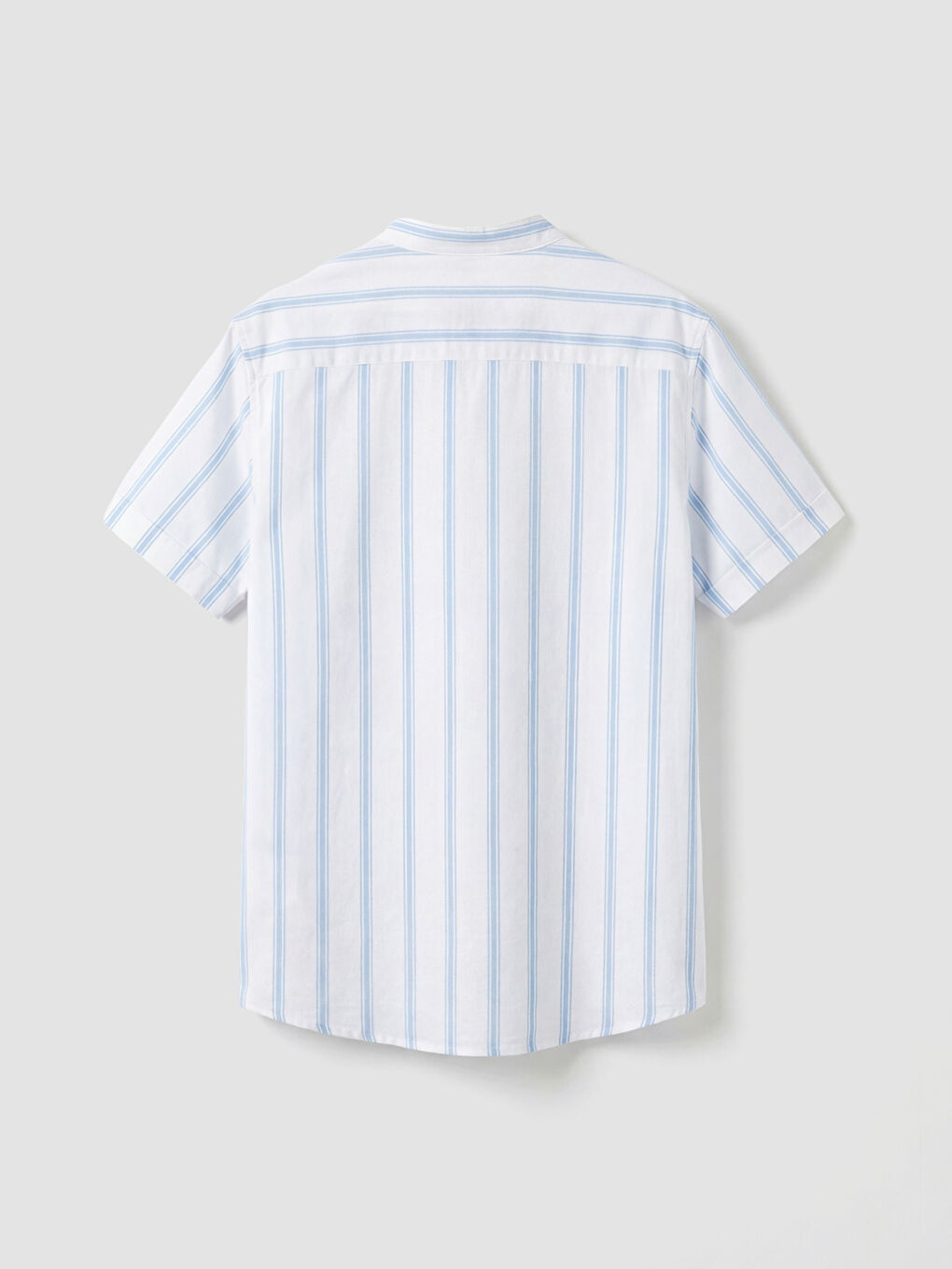 Mavi Hakim Yaka Çizgili Erkek Çocuk Gömlek-1