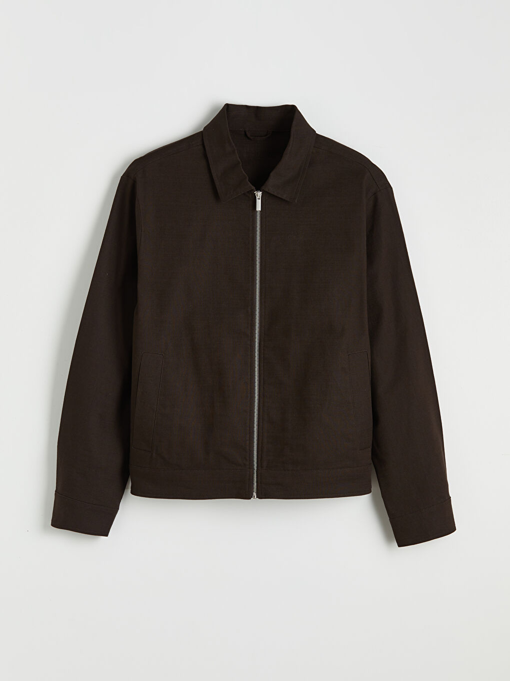 Kahverengi Standart Kalıp Gömlek Yaka Erkek Mont-4