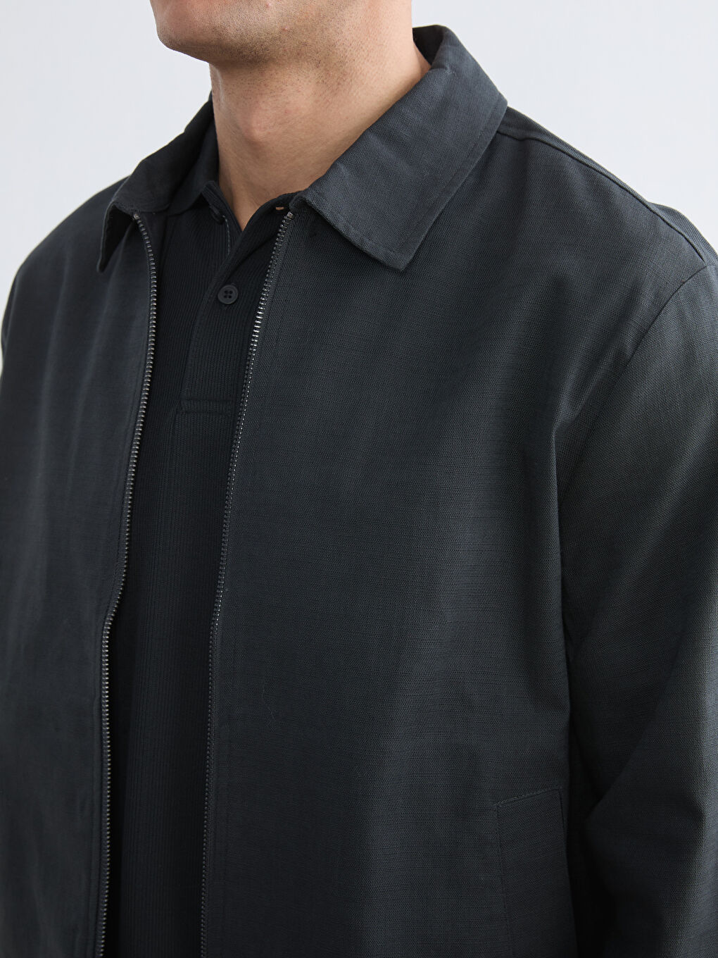 түзу пішімді жағалы ерлер пальтосы-2