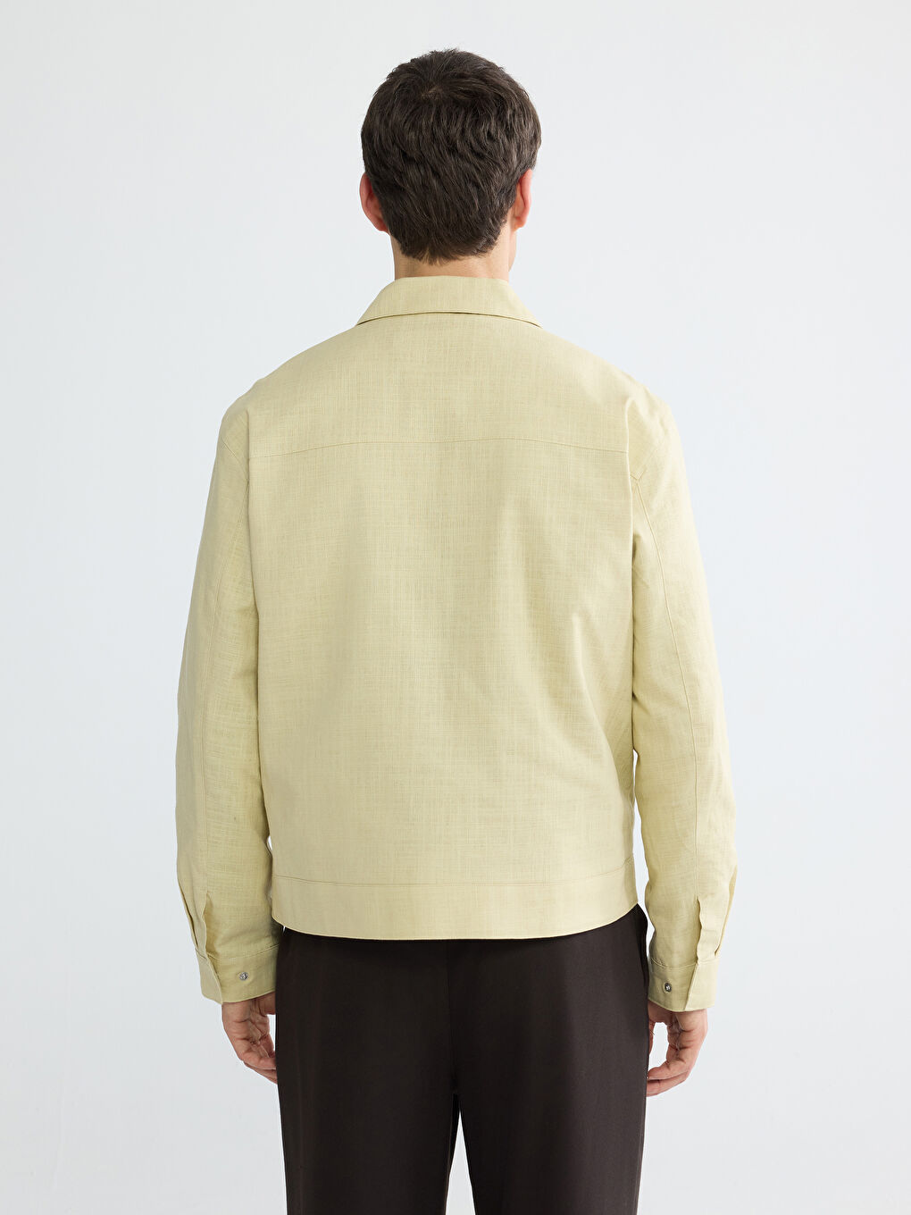 Sarı Standart Kalıp Gömlek Yaka Erkek Mont-3