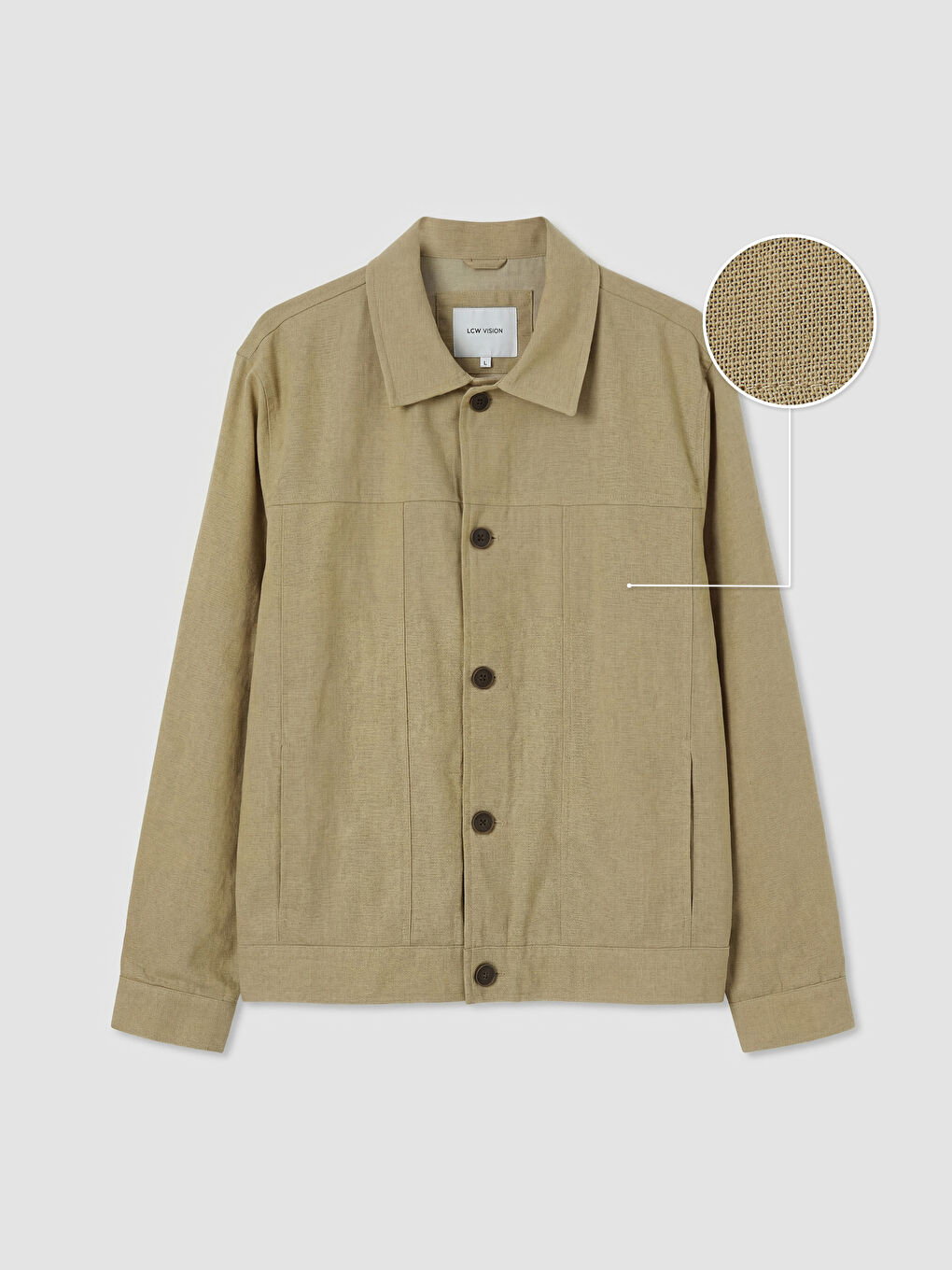 Bej Rahat Kalıp Gömlek Yaka Erkek Mont