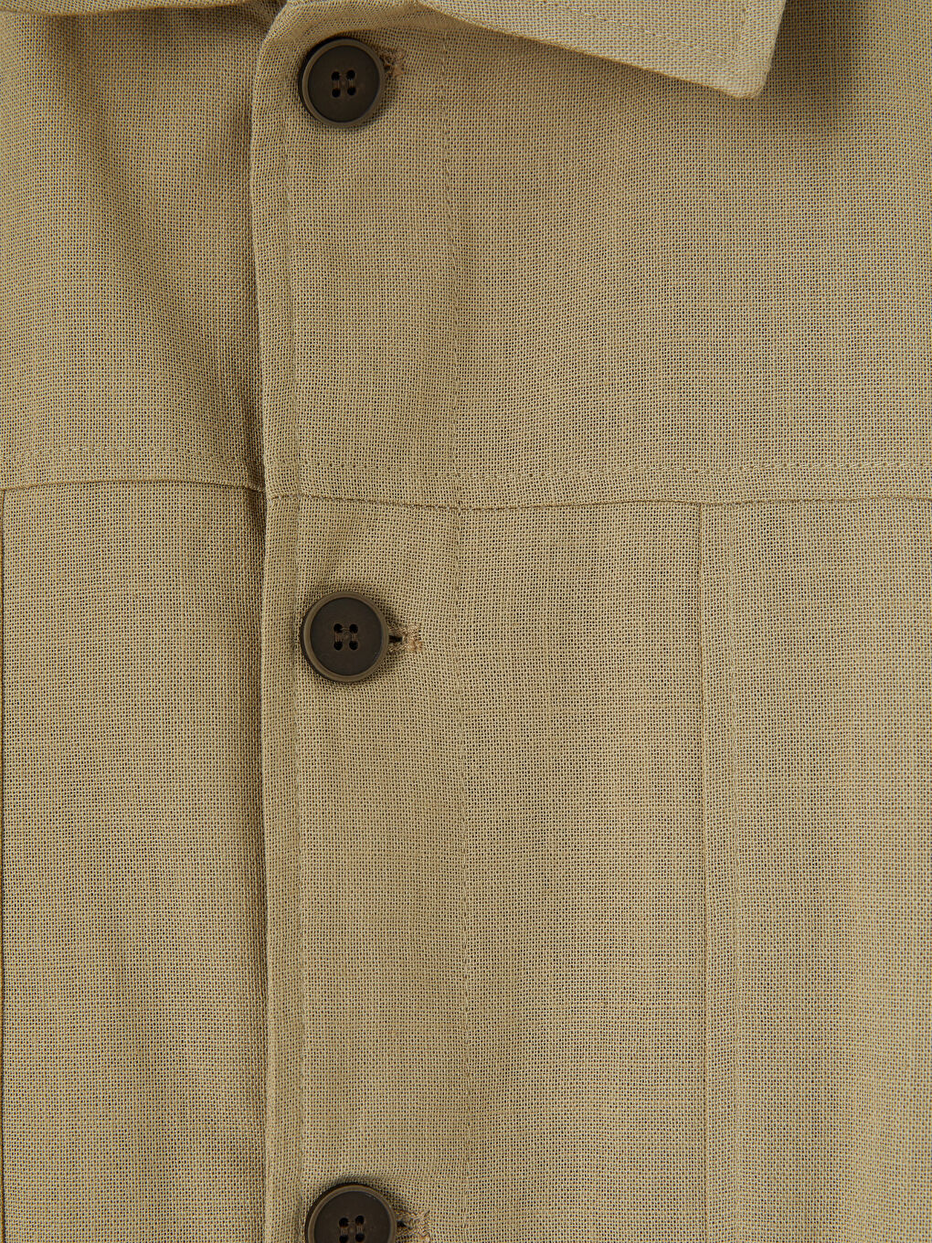 Bej Rahat Kalıp Gömlek Yaka Erkek Mont-2