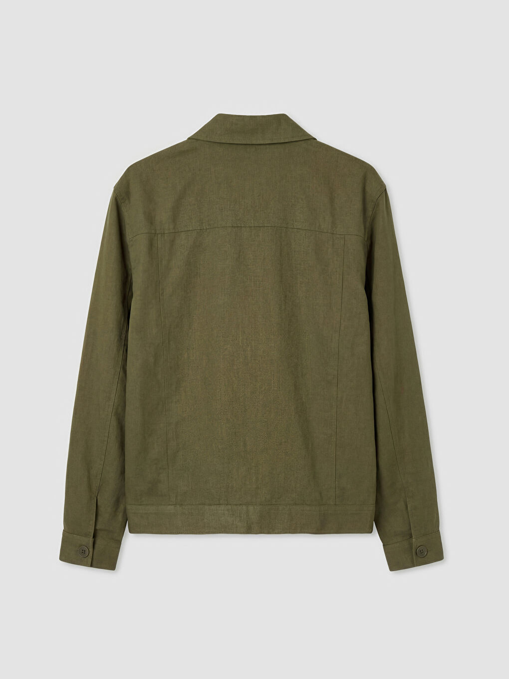 Yeşil Loose Fit Gömlek Yaka Erkek Mont-1