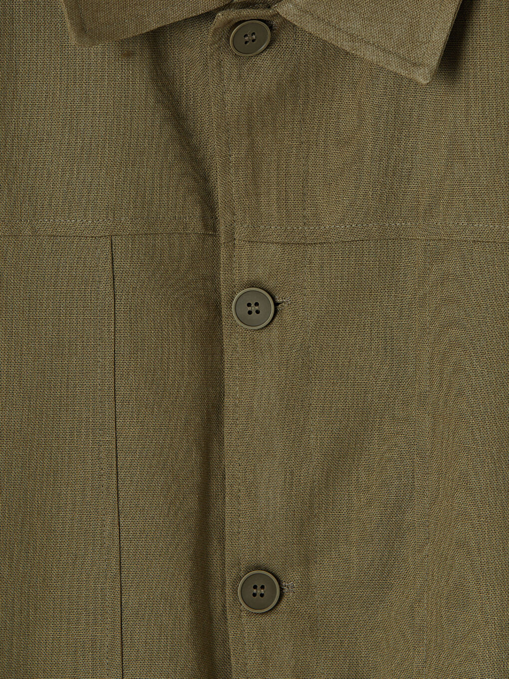 Yeşil Loose Fit Gömlek Yaka Erkek Mont-2