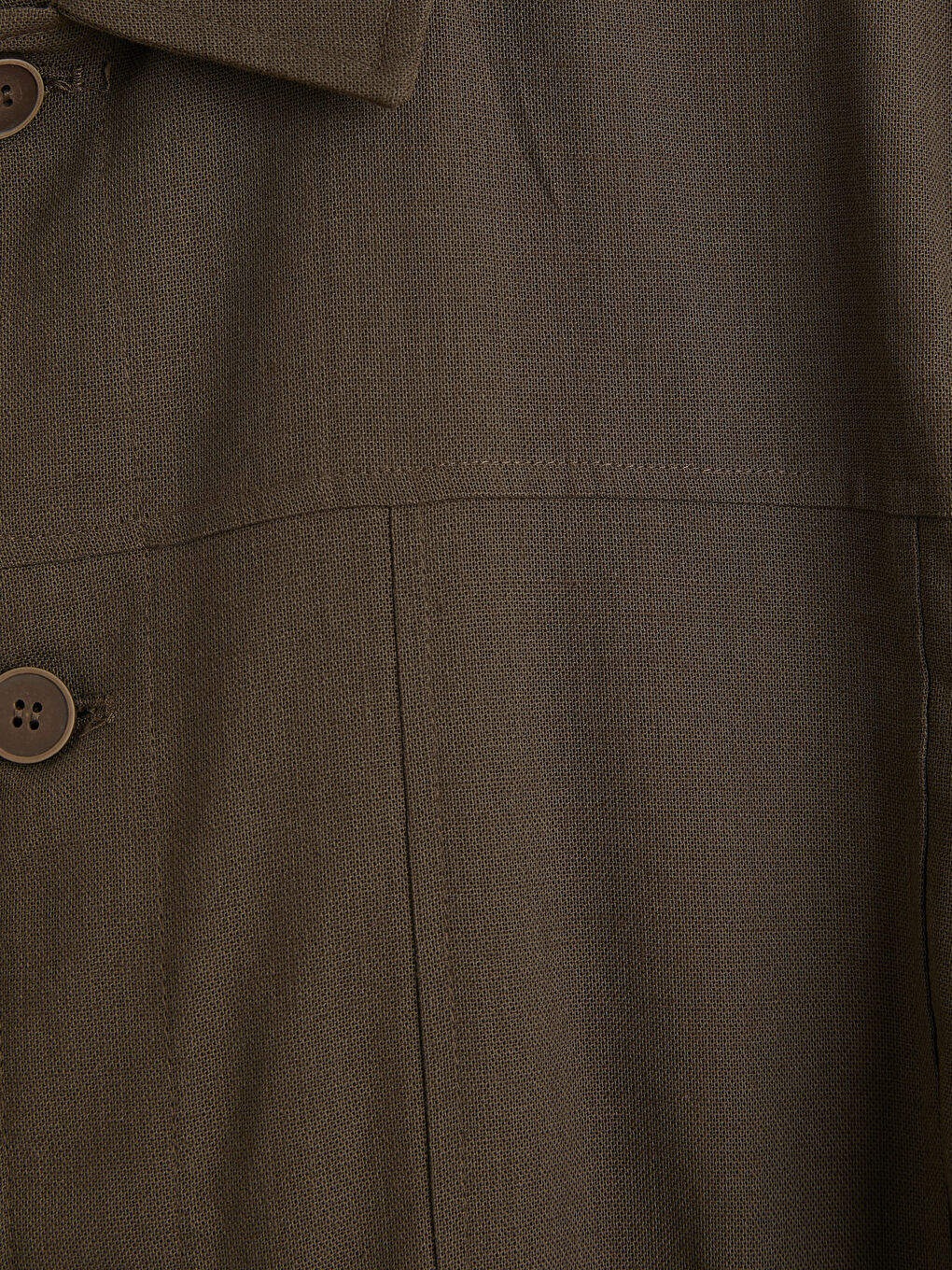 Kahverengi Loose Fit Gömlek Yaka Erkek Mont-2