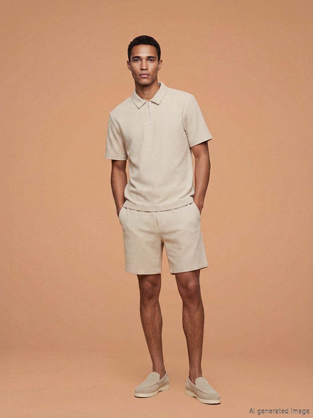 Shorts Homme Rayé Coupe Régulier