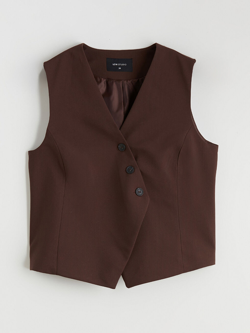Жіночий класичний жилет з двома рядами ґудзиків-4