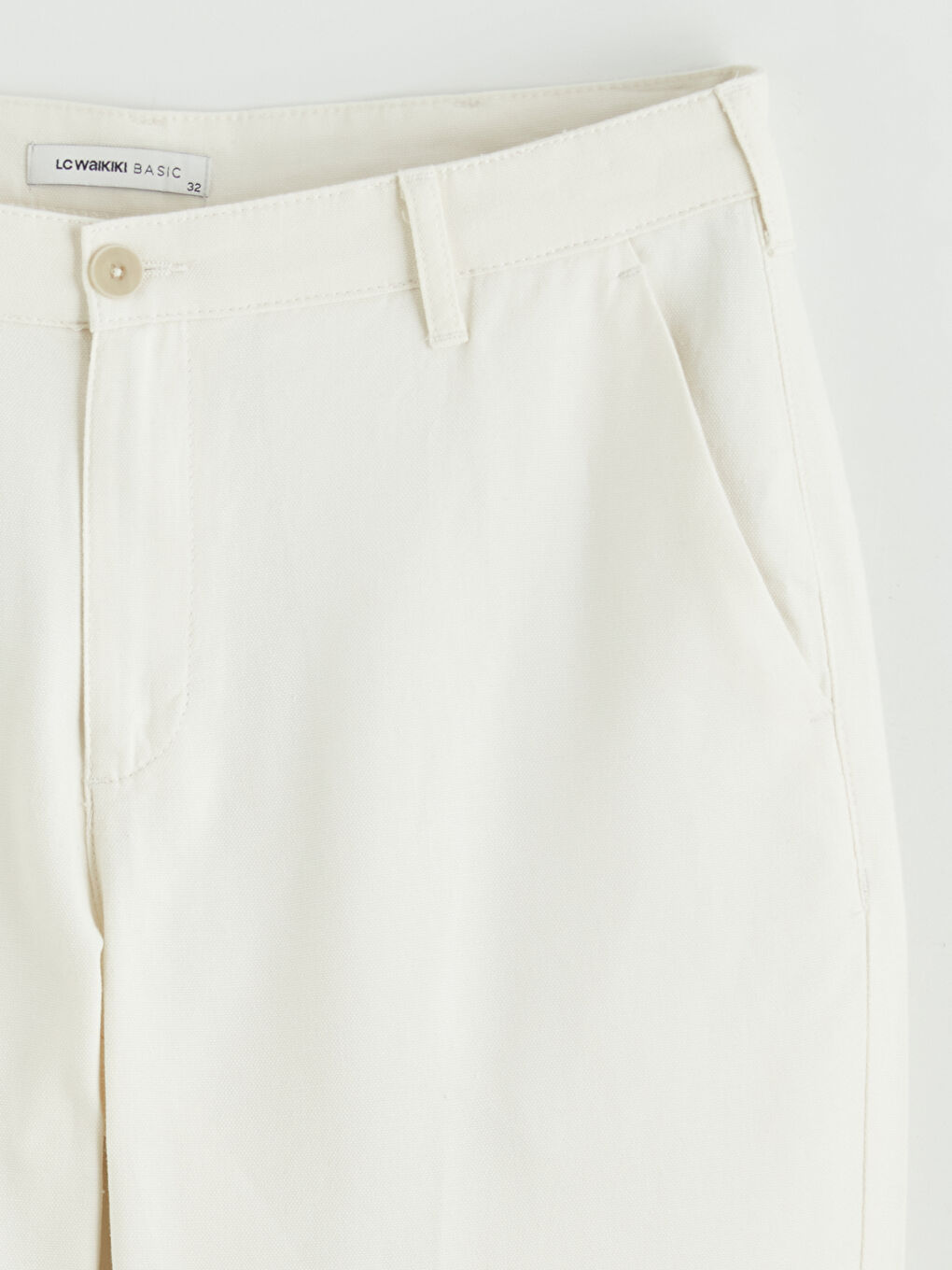 Ekru Standart Kalıp Erkek Chino Pantolon-5