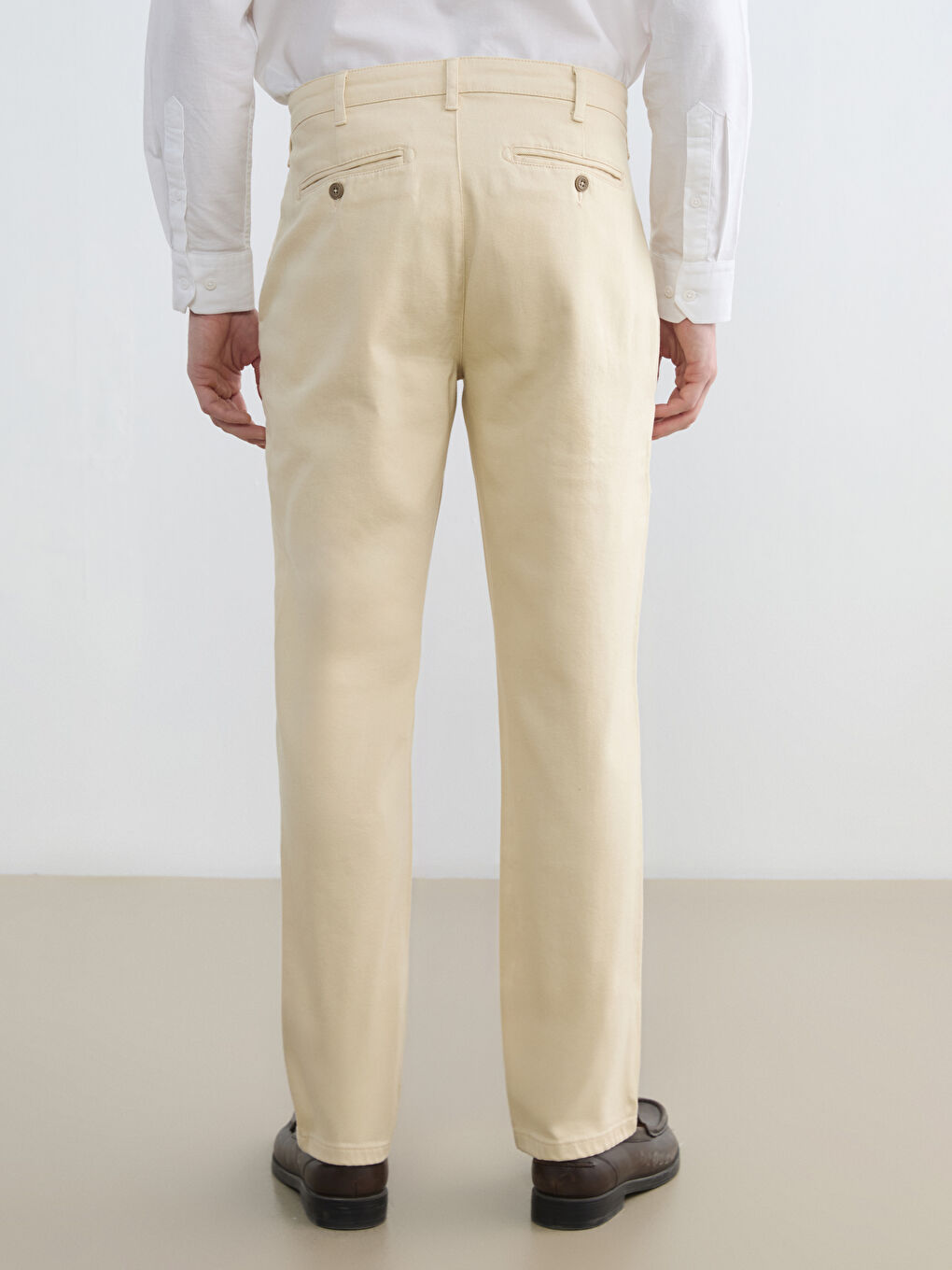 Bej Standart Kalıp Erkek Chino Pantolon-4