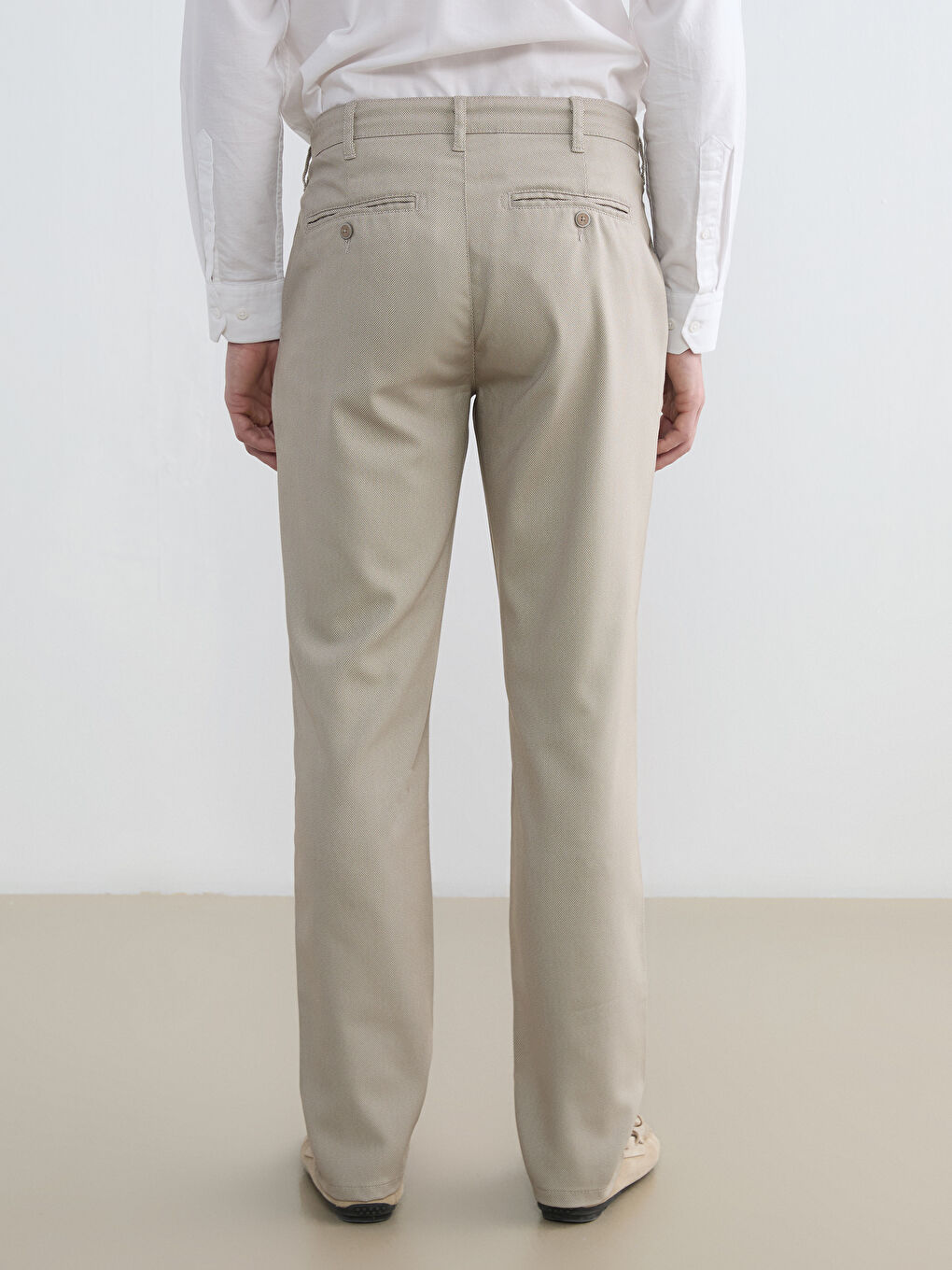 Bej Standart Kalıp Erkek Chino Pantolon-3