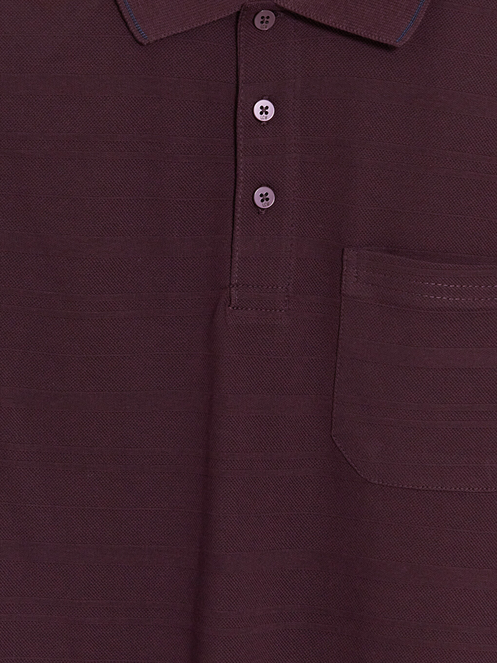 Mürdüm Polo Yaka Dokulu Erkek Tişört-2
