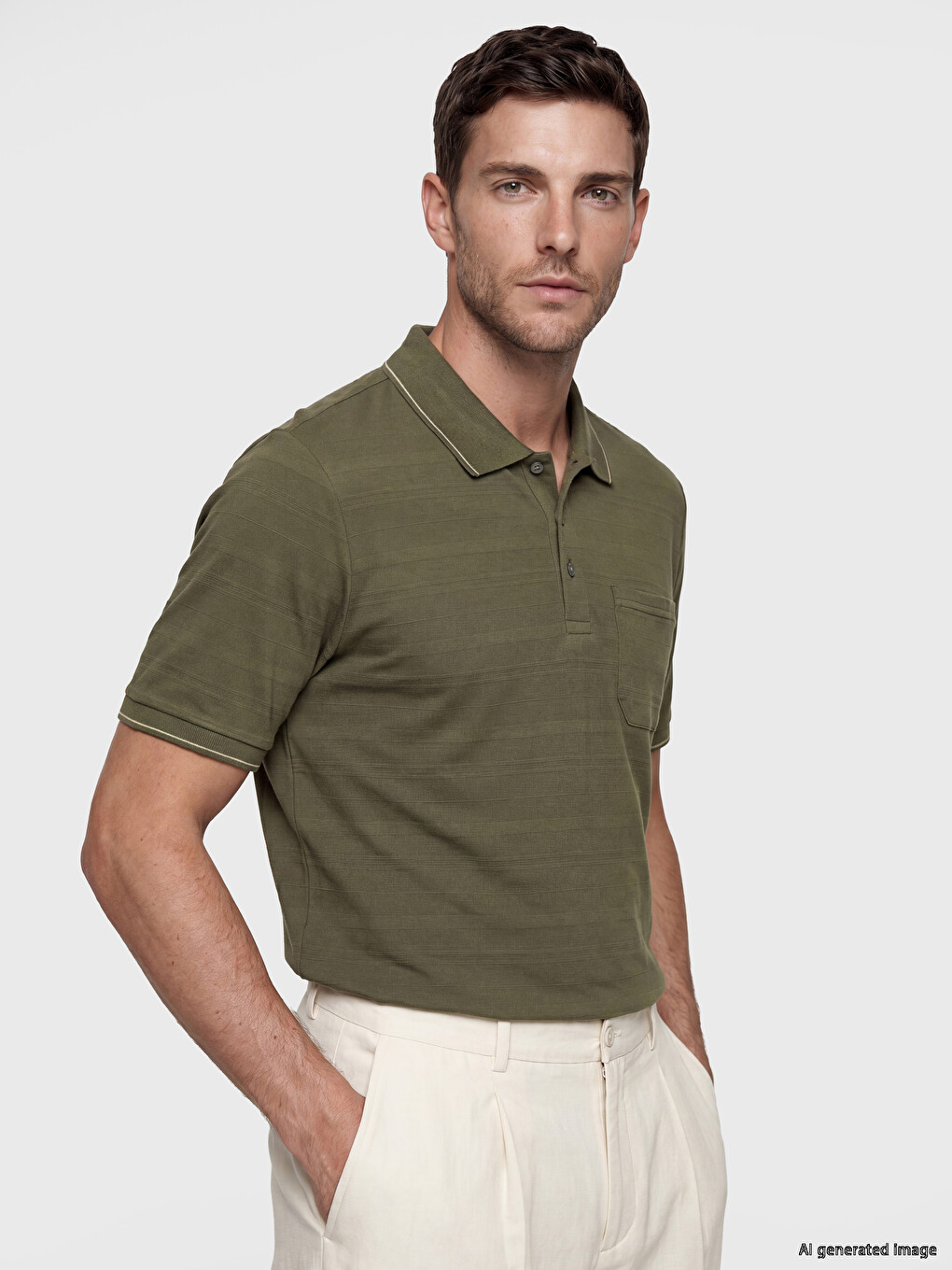Polo Collar Structured Men's T-Shirt