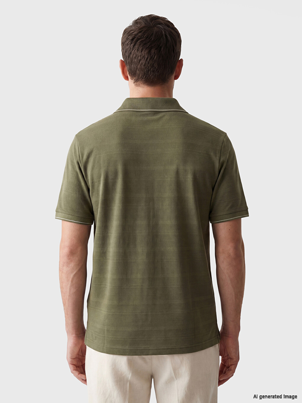 Polo Collar Structured Men's T-Shirt-3
