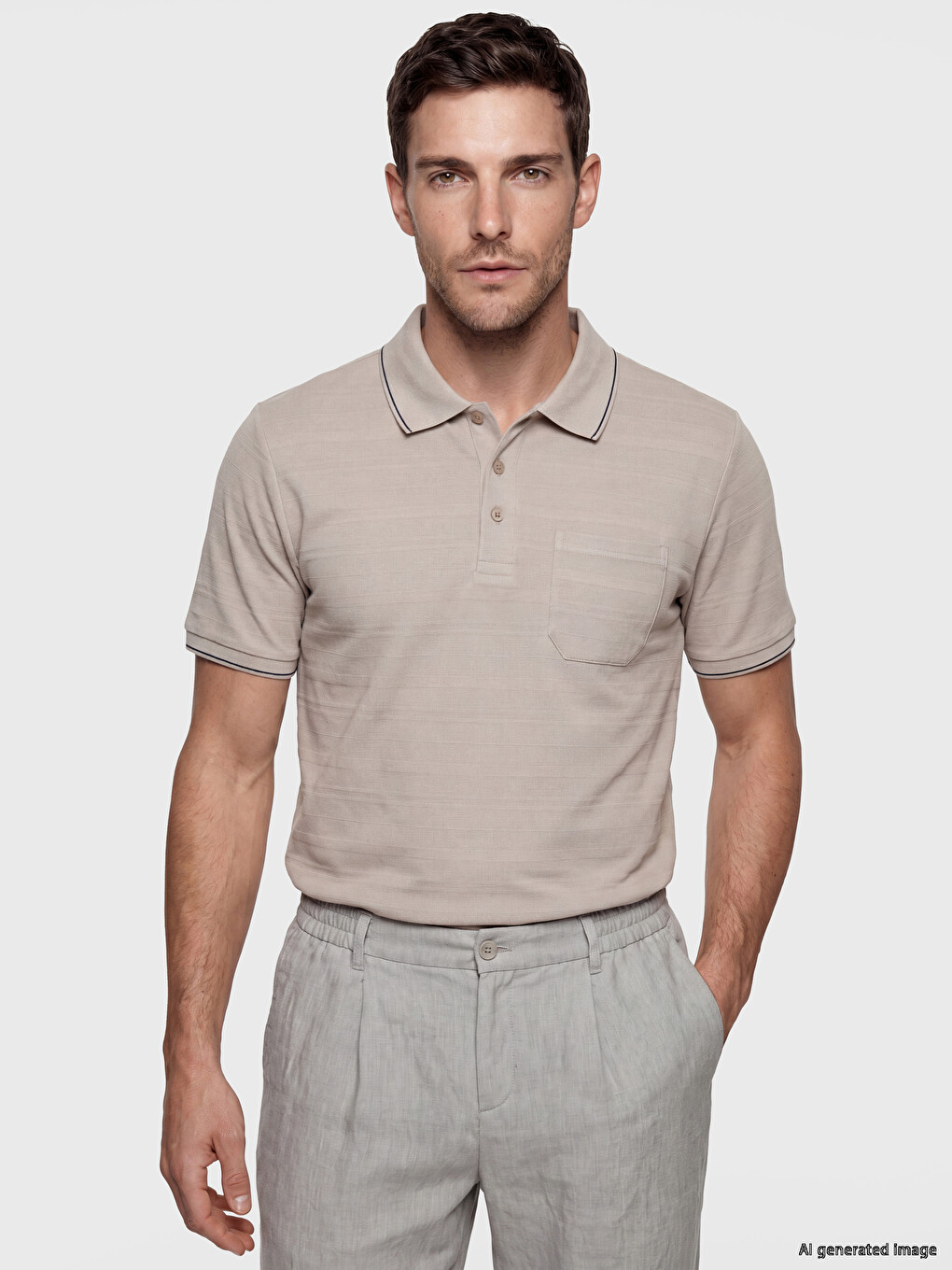 Polo Collar Structured Men's T-shirt