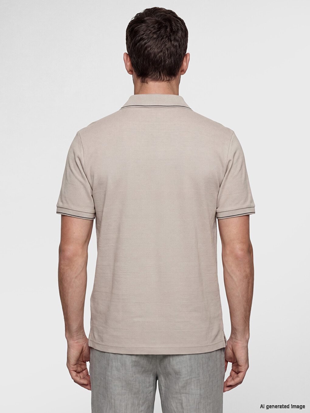 Polo Collar Structured Men's T-shirt-3