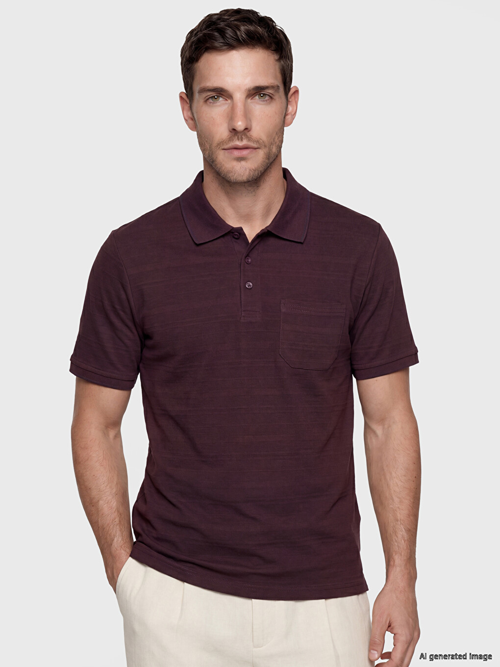 Polo Collar Structured Men's T-shirt