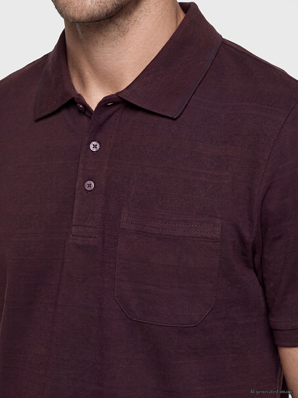 Polo Collar Structured Men's T-shirt-2